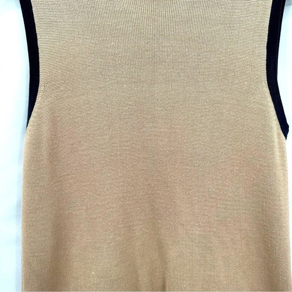 Liz Claiborne Collection Womens 100% Silk Tank Top Size Small Tan Black - Picture 3 of 8